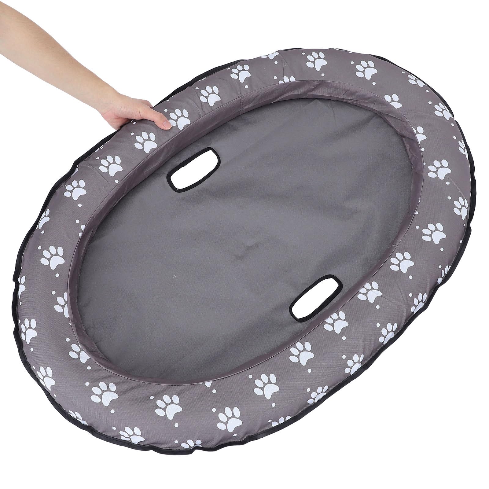 Kleine aufblasbare Hunde-Pool-Schwimmhilfe - 96 x 65 cm (37,8 x 25,6 Zoll) - Stabile Unterstützung, Sommerspielzeug für Hunde, geeignet für Pool, See, Camping und Strand (Grau)