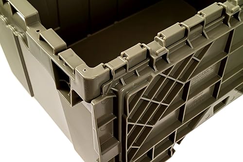 Miniatura 2 de TEJAL Contenedor de almacenamiento comercial de plástico con tapa abatible de 12 galones (paquete de 2) con tapa con bisagras (22.05 pulgadas de