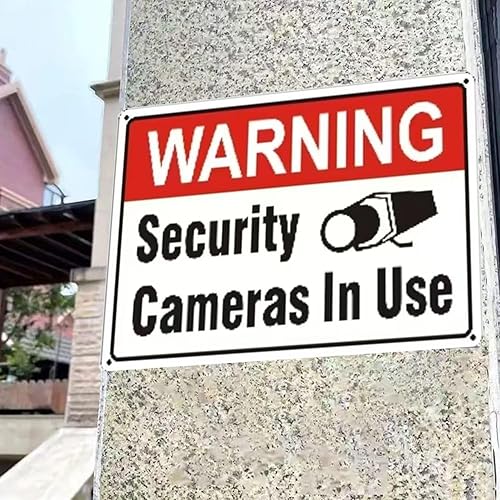 Miniatura 5 de Paquete de 4 cámaras de seguridad de advertencia en uso, plástico de estireno duradero resistente a la intemperie, 12 x 8 pulgadas para hogares,