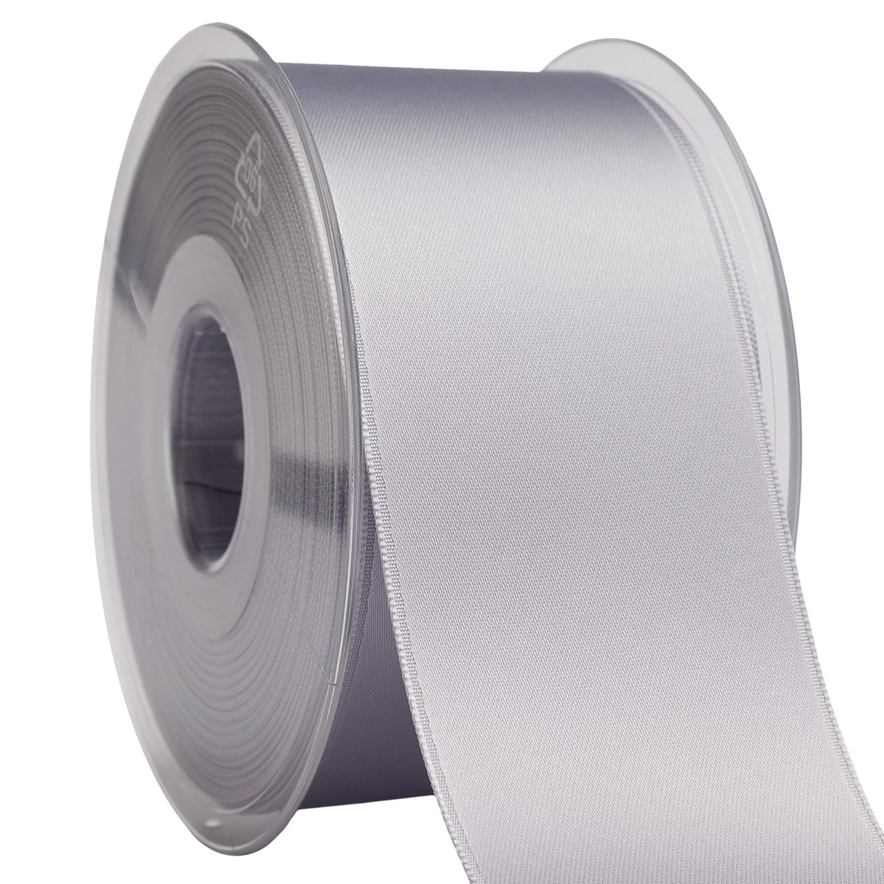 Ruban de tissu satiné argent de haute qualité pour décorations raffinées 5,1 cm