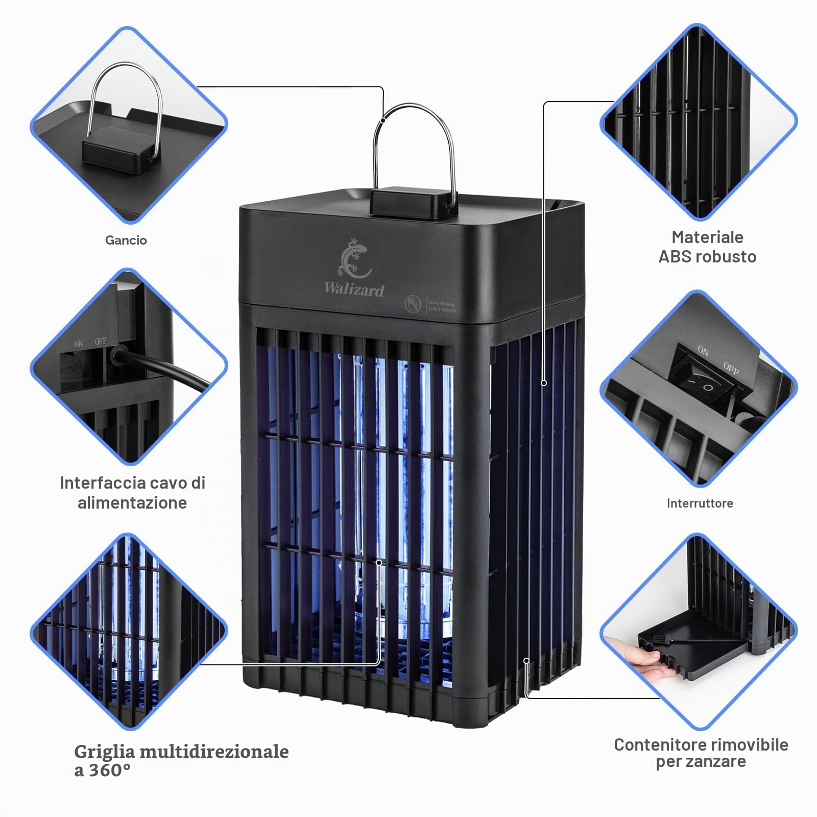 Lampada Antizanzare Elettrica Interno Esterno: Zanzariera Elettrica 4200V 18W UV Lampada Ammazza Zanzare
