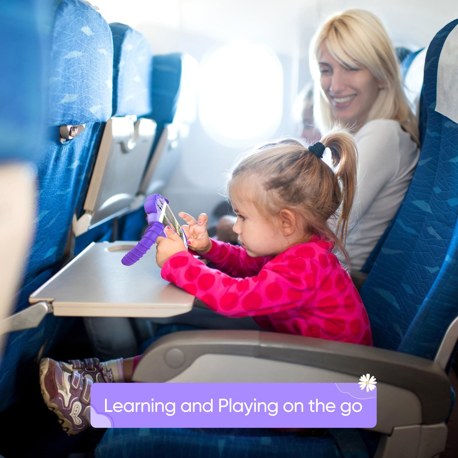 Tableta Infantil de 7 Pulgadas para Niños de 3-14 Años, Android con Funda, 2 GB+32 GB, Protección, GMS Certified, WiFi, Cámara Dual, Google Play Store
