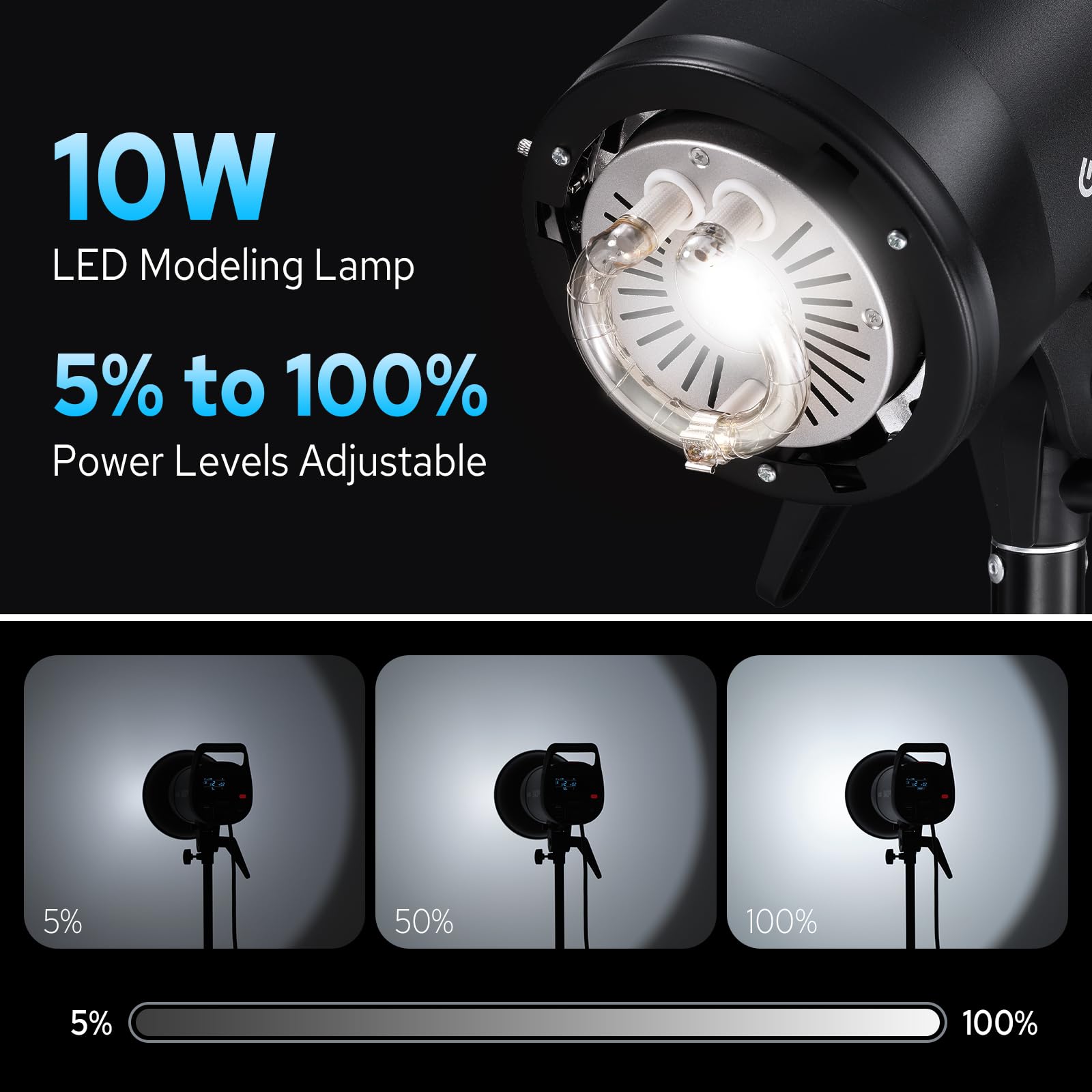Godox SK300III-V SK300IIIV Studioblitz, 300 Ws Monoluz Bowens Halterung, 2,4 G kabelloses X-System, 0,1-1,5 s Recycelung, 10 W LED-Modellierlampe