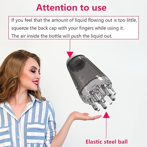 Miniatura 2 de Aplicador de aceite para el cabello, peine aplicador de cuero cabelludo, botella aplicadora de peine de raíz de bola, masajeador de cuero cabelludo,