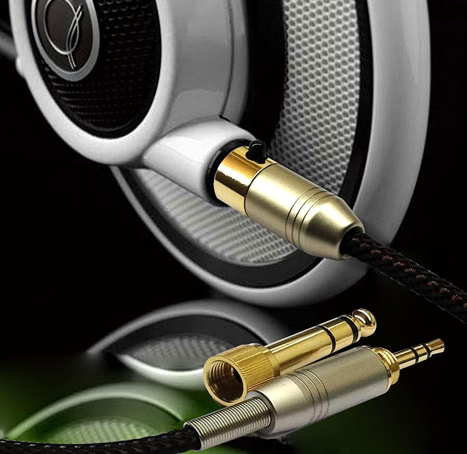 Zosvoses Câble audio de rechange Q702 compatible avec AKG K240, K240S, K240MK II, Q701, K702, K141, K171, K181, K271s, K271 MKII, M220, Pioneer HDJ-2000, avec adaptateur 6,35 mm