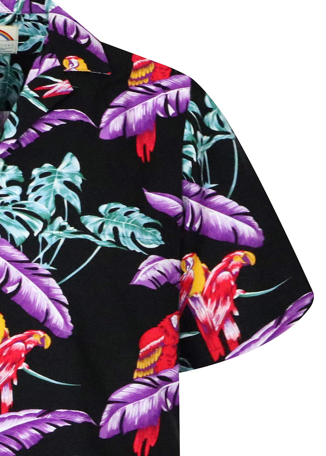 King Kameha Original Paradise Found - Camisa hawaiana para hombre, manga corta, bolsillo frontal, estampado hawaiano Magnum Tom Selleck