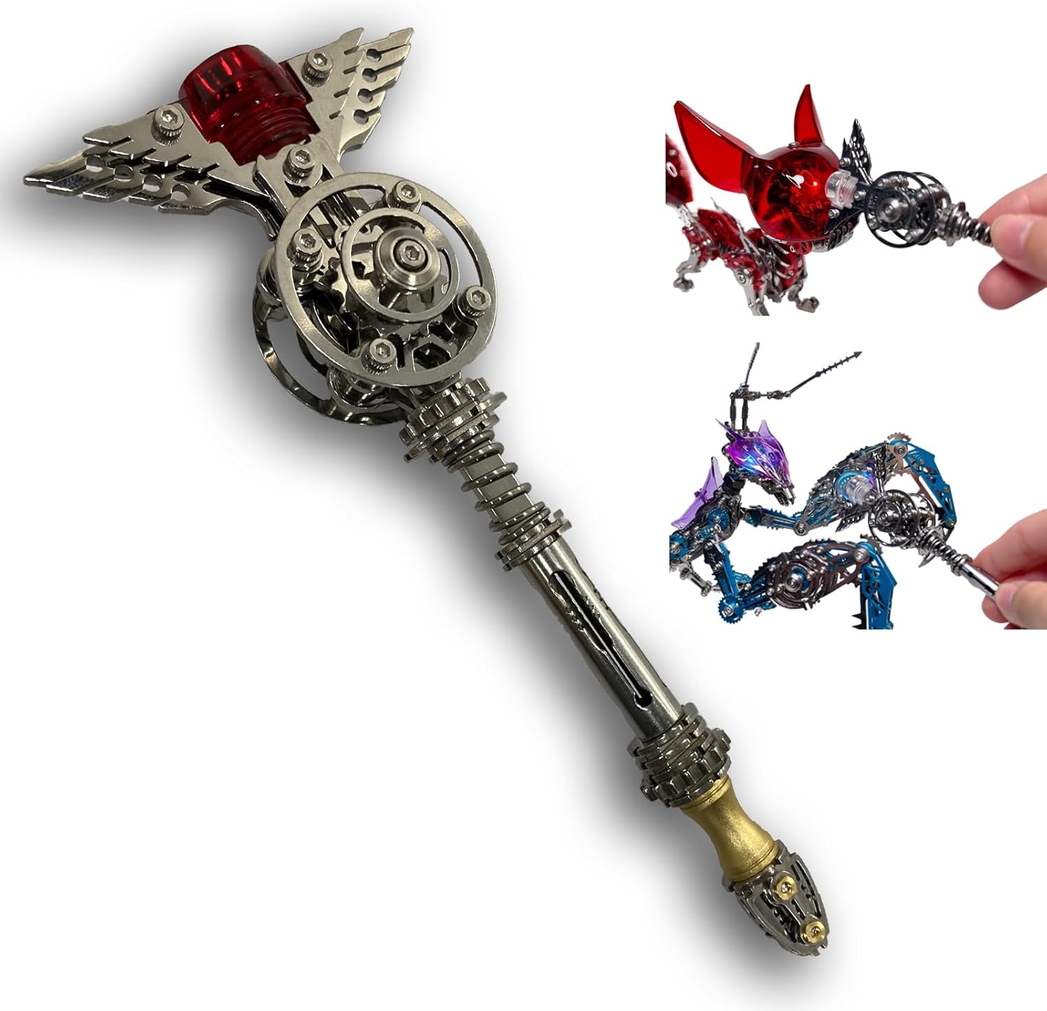 Metalkitor 3D Metal Puzzles for Adults, Adjustable Big Fox Model Kit - Steampunk DIY Ornament - Assembly Crafts Brain Teaser - Perfect Room Decor and Gift Choice(Black)