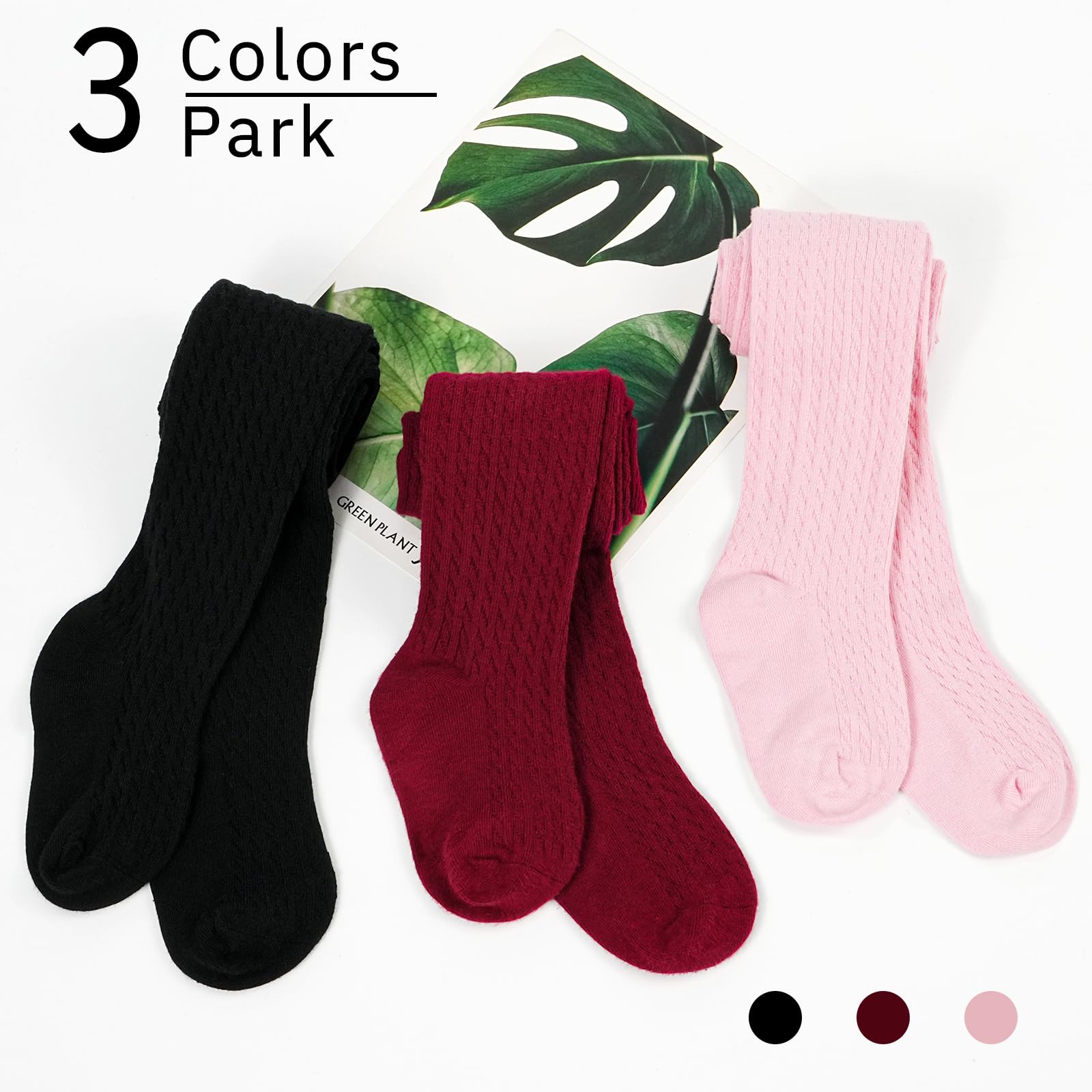 BOOPH Collant per bambine e bambini, in cotone lavorato a maglia