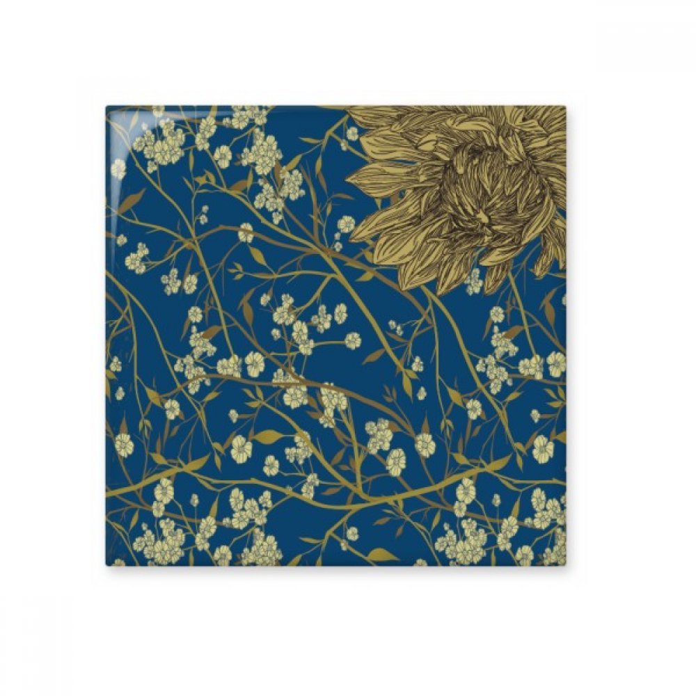 Carrelage céramique artisanal chrysanthème idée cadeau décoration