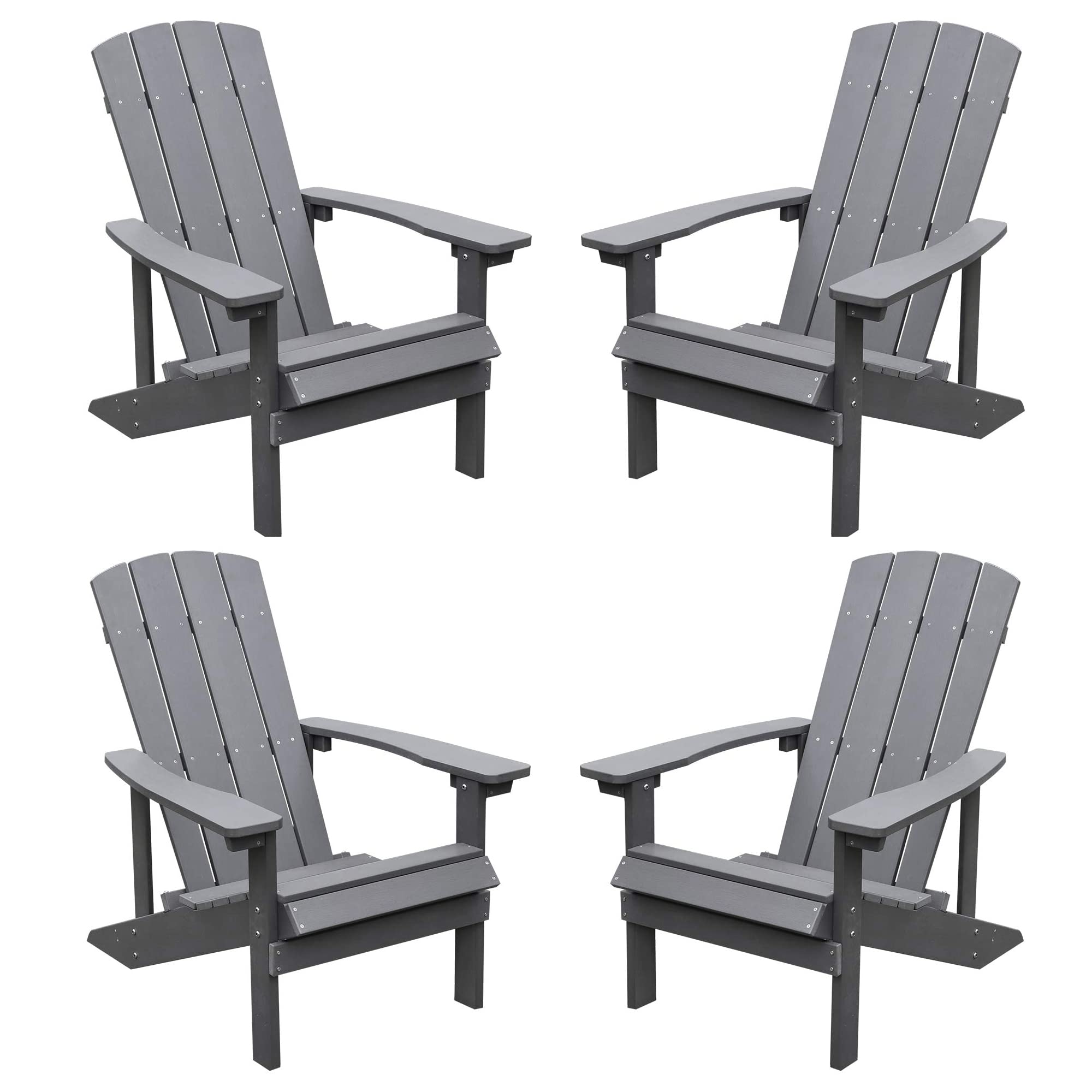 Buy Outdoor Hips Plastic Adirondack Chairs Set of 4, 400LBs Weight Capacity and NonFade