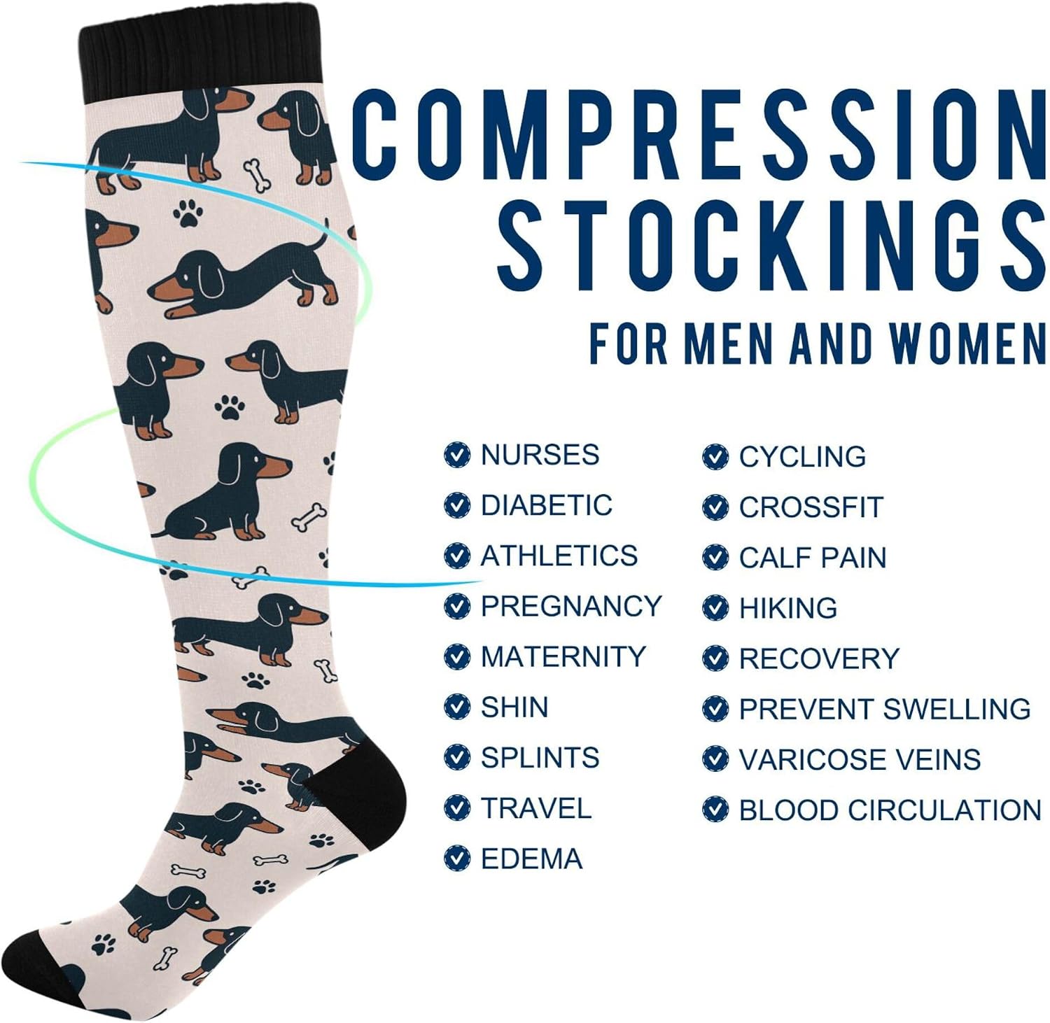 Bubble Milk Tea Funny Yellow Compression Socks for Women Men Circulation Long Socks for Running Cycling Athletic Nurse image 5