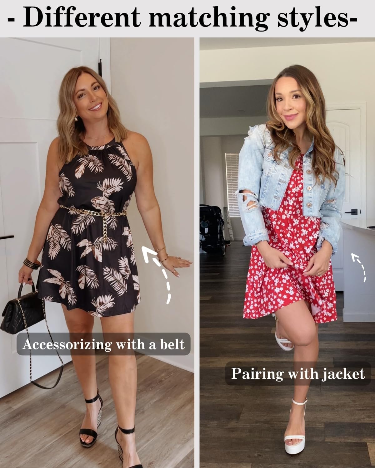 ANYFITTING Summer Dress with Built in Bra Casual Beach Sundress Flowy Halter Mini Short Dresses for Women 2025 - Image 6