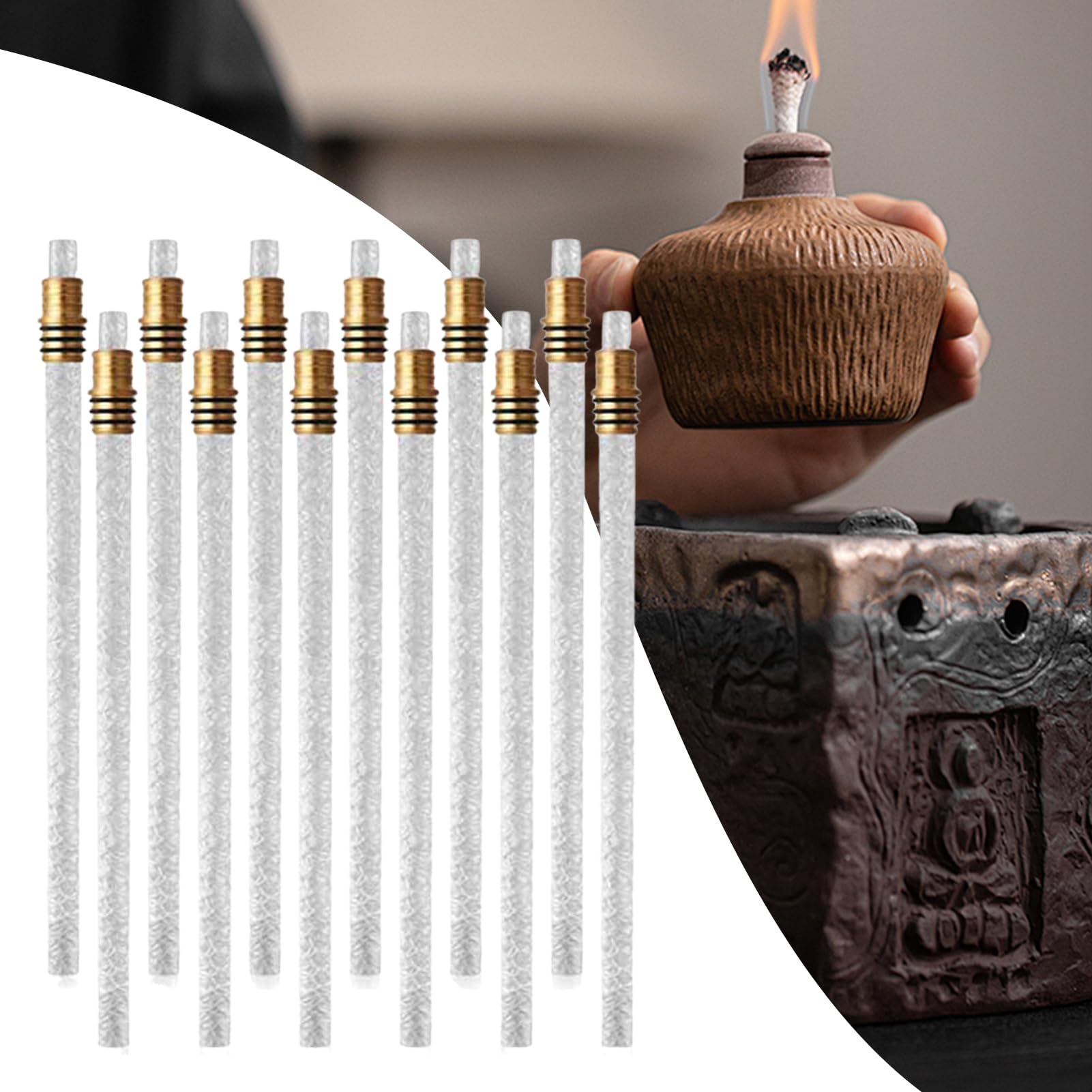 Oil Lamp Wicks, Tiki Torch Wick Set, 440 g Long-Lasting Flame Decor, Portable Great Outdoor Lighting, Authentic Easy Use Beginners for Whiskey Jar Family Gatherings