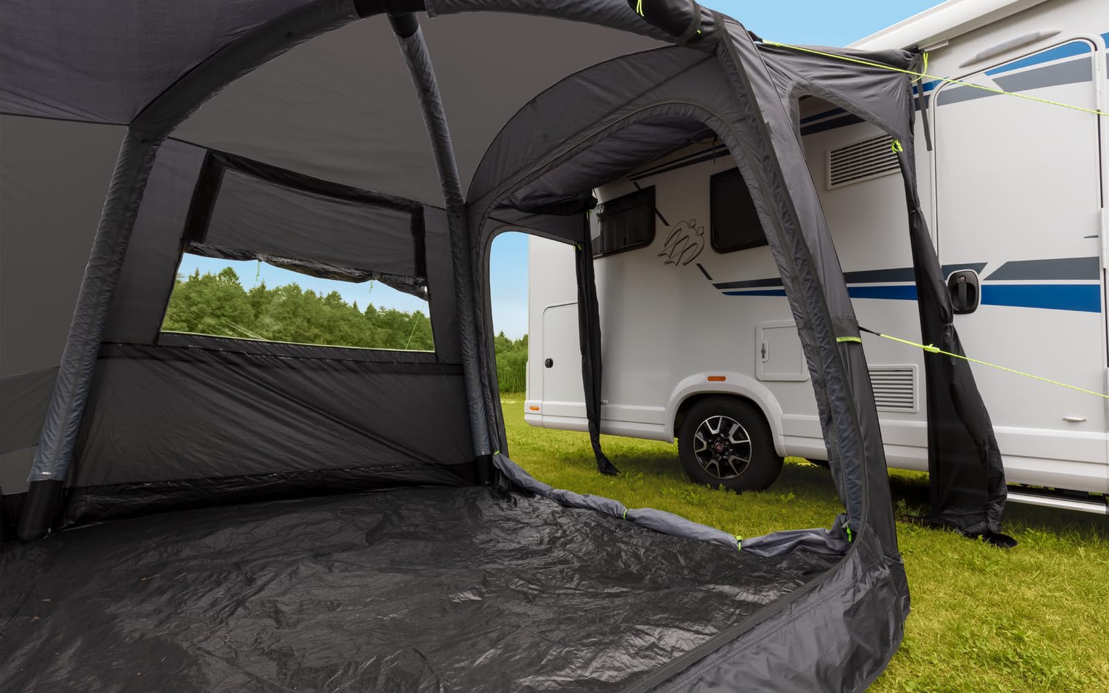 BERGER Liberta-Air XL Busvorzelt | Camping Autozelt aufblasbar mit eingenähtem Boden | Wohnmobil Vorzelt für zusätzlichen Wohnraum | Luftzelt freistehend 310x375 cm, Anbauhöhe 240-290 cm