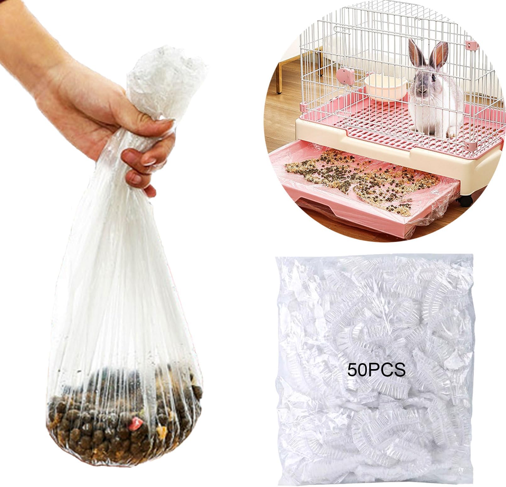 RMNHPTK Disposable Small Animal Cage Liners, 50 PCS Pet