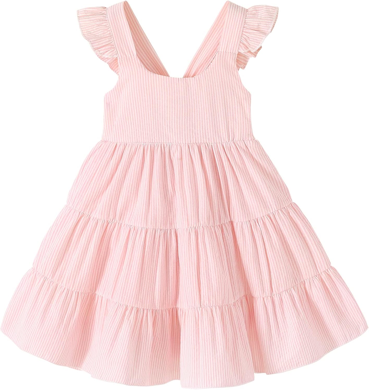 Kids Toddler Baby Girls Rainbow Dress Princess Sleeveless Beach Butterfly Sundress