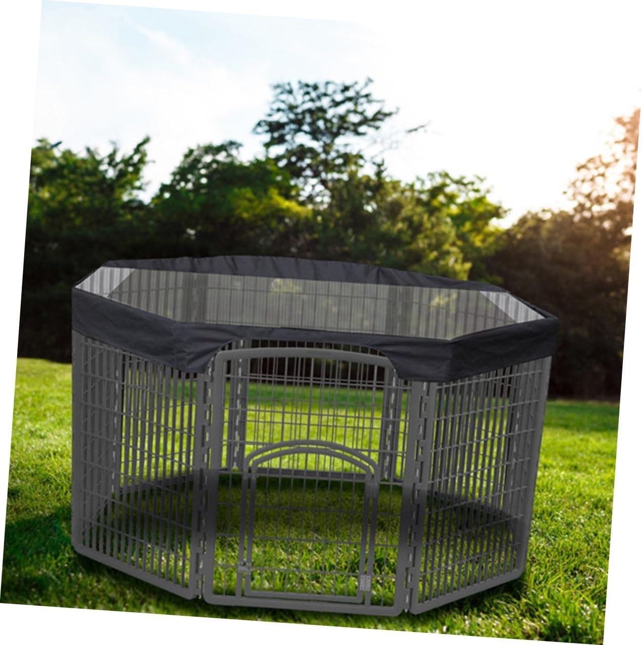 Dog Playpen Cover Outdoor Pet Kennel Roof Protective Shade with Sunblock Design for Indoor and Outdoor Use Rain Protection for Puppies and Dogs