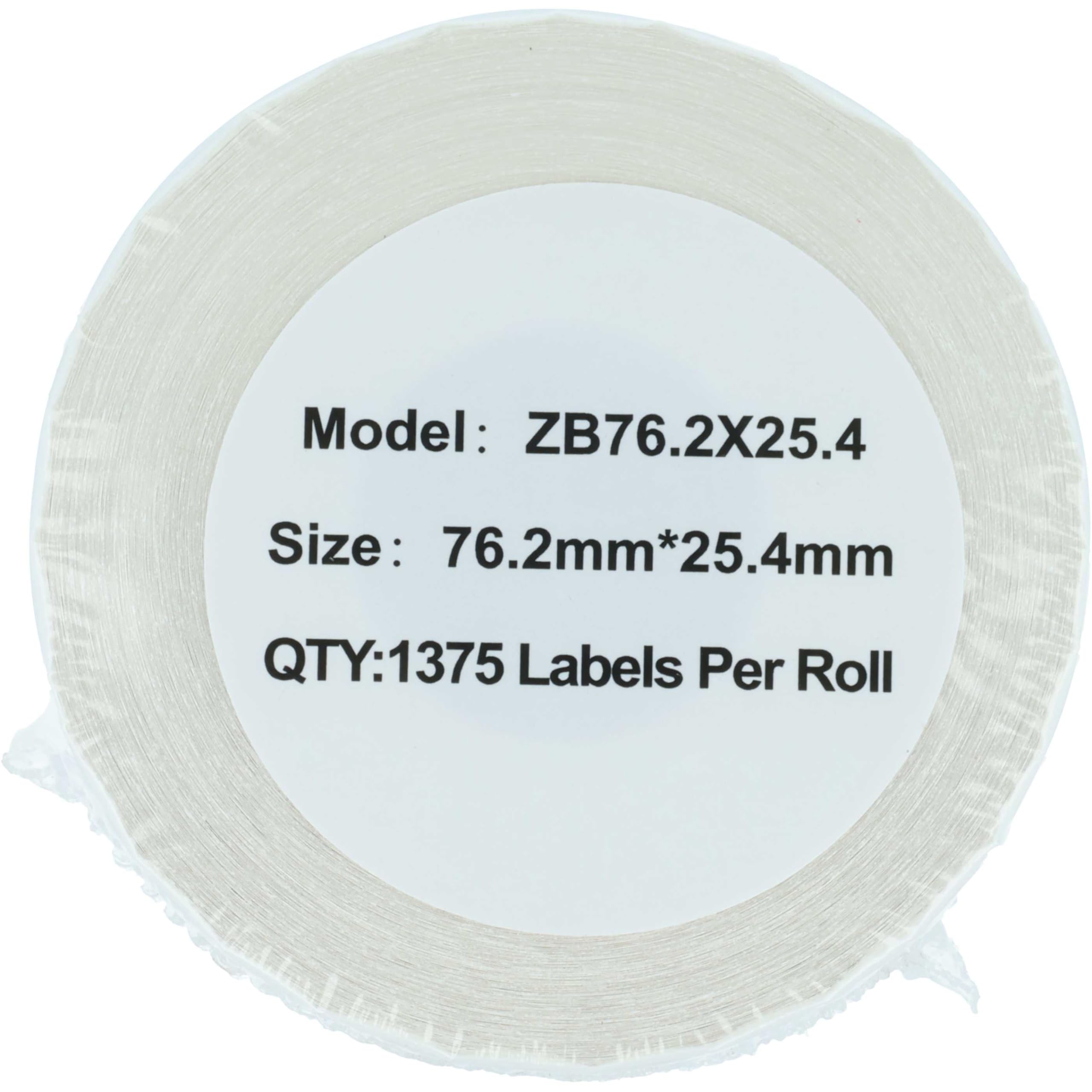 vhbw 10 x rolka etykiet termicznych 25,4 mm x 76,2 mm (1375 etykiet) kompatybilna z drukarką etykiet Zebra 105SL, 105SE, GK420d, 220Xi4, DA402