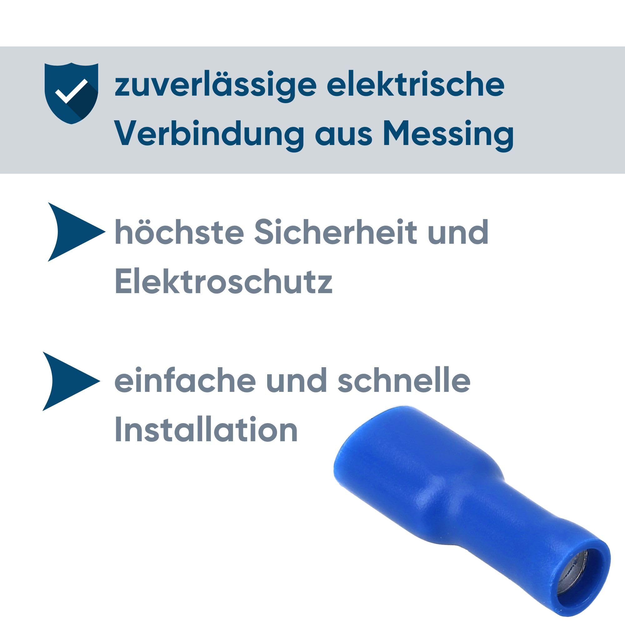 CATOR 100 Stück Kabelschuhe - Flachsteckhülsen 6.3mm Rot & Blau