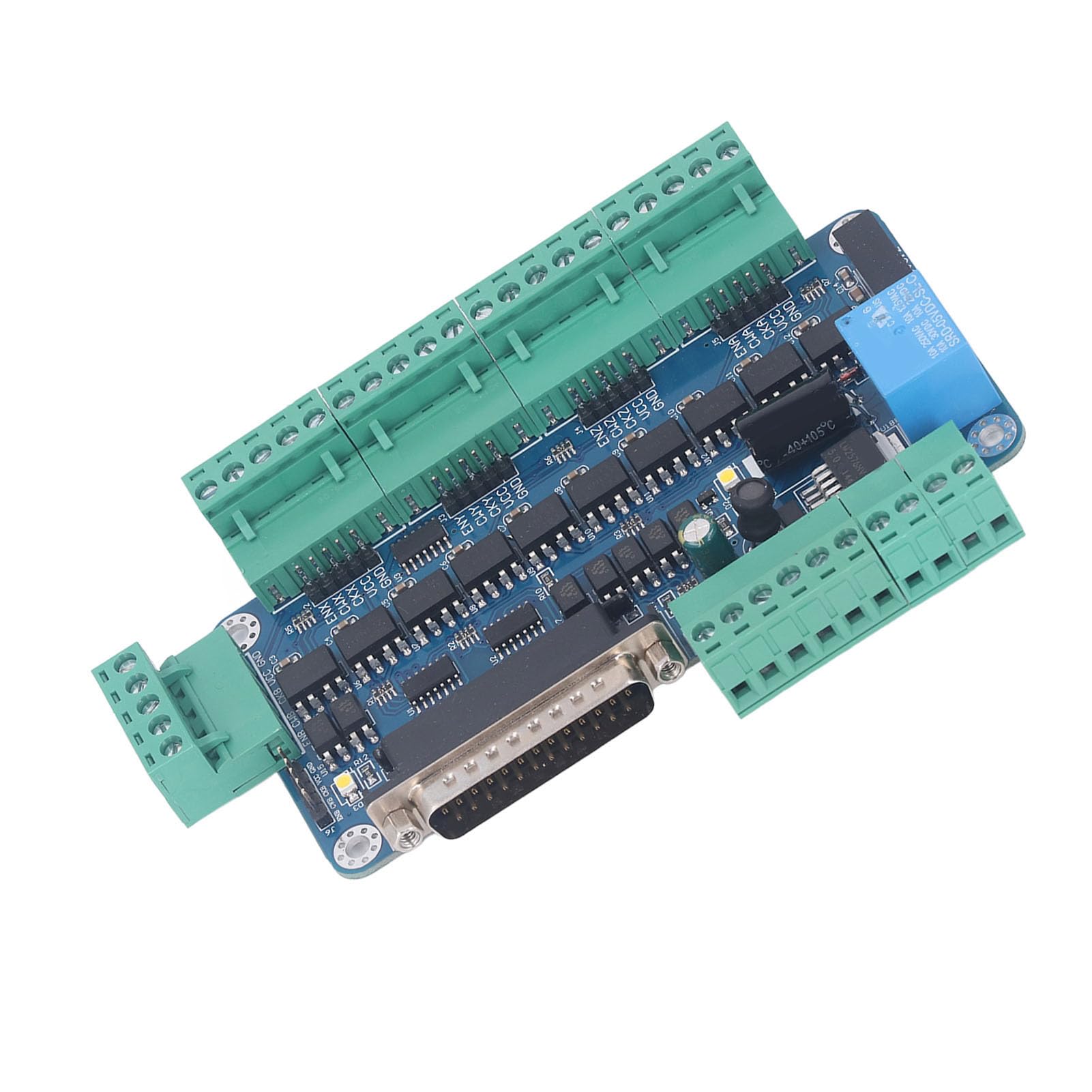 Scheda controller motore passo-passo CNC, scheda breakout a 5 assi con accoppiatore ottico ad alta velocità - Distribuzione interfaccia porta parallela per driver passo-passo,