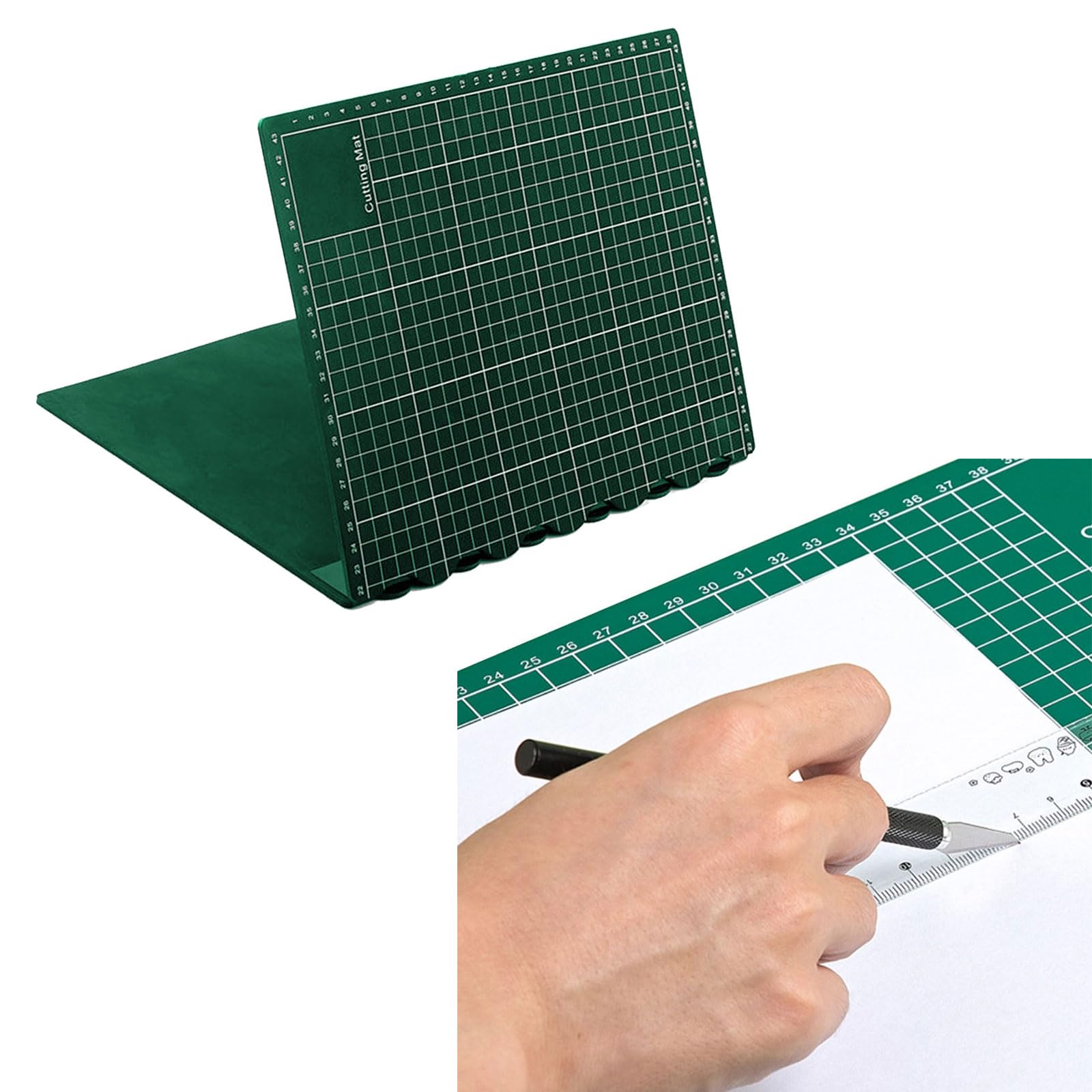 Paquete de 2 alfombrillas de corte giratorias plegables adecuadas para entusiastas de las manualidades, fabricadas con polipropileno