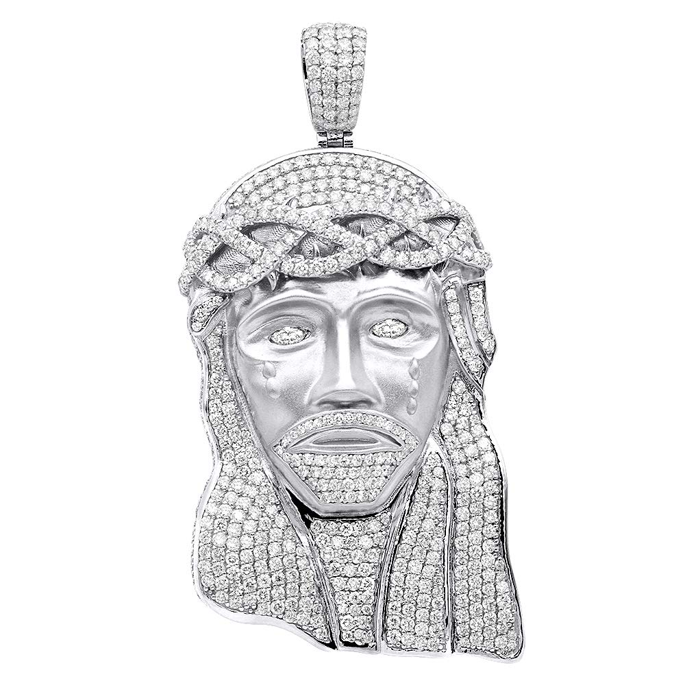Mens Hip Hop Jesus Face Round Diamond Pendant 11.65ctw in 18k Gold