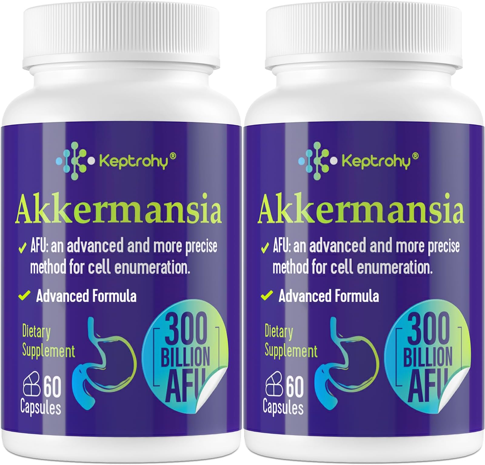 300 Billion AFU Akkermansia Probiotic for Women & Men, Akkermansia Muciniphila for More Akkermansia Production, Digestive, Gut & Immune, Gut Digestive Lining Function, 120 Count