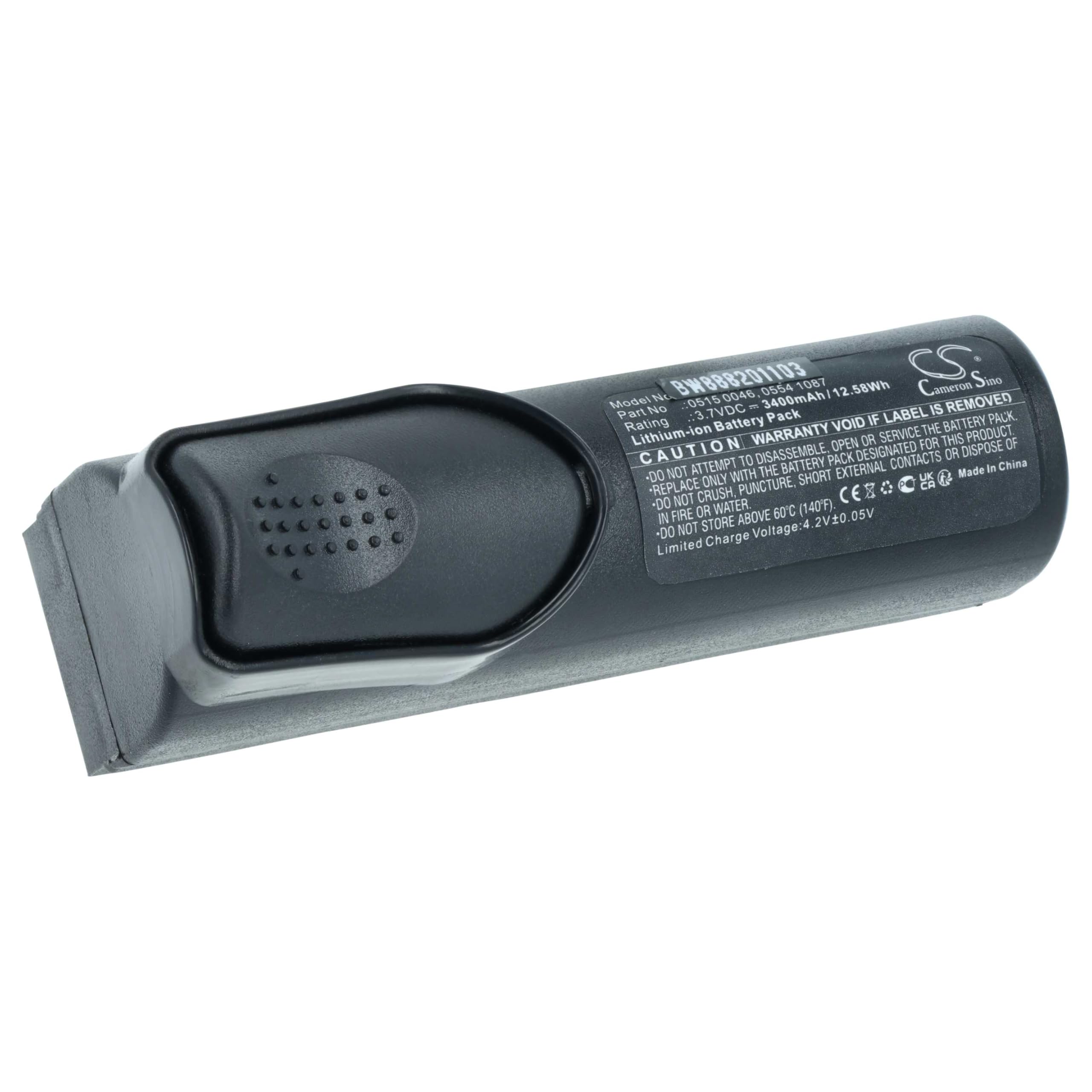vhbw batteria sostituisce Testo 0515 0114, 0554 1087, 0515 0046, 0515 0100 per dispositivo di misurazione (3400mAh, 3,7V, Li-Ion)