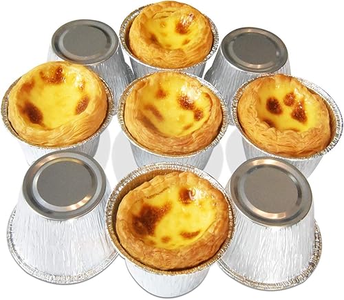 Miniatura 7 de Moldes de papel de aluminio, 150 tazas de aluminio para hornear de 4 onzas, moldes desechables de aluminio para magdalenas, tazas de magdalenas de