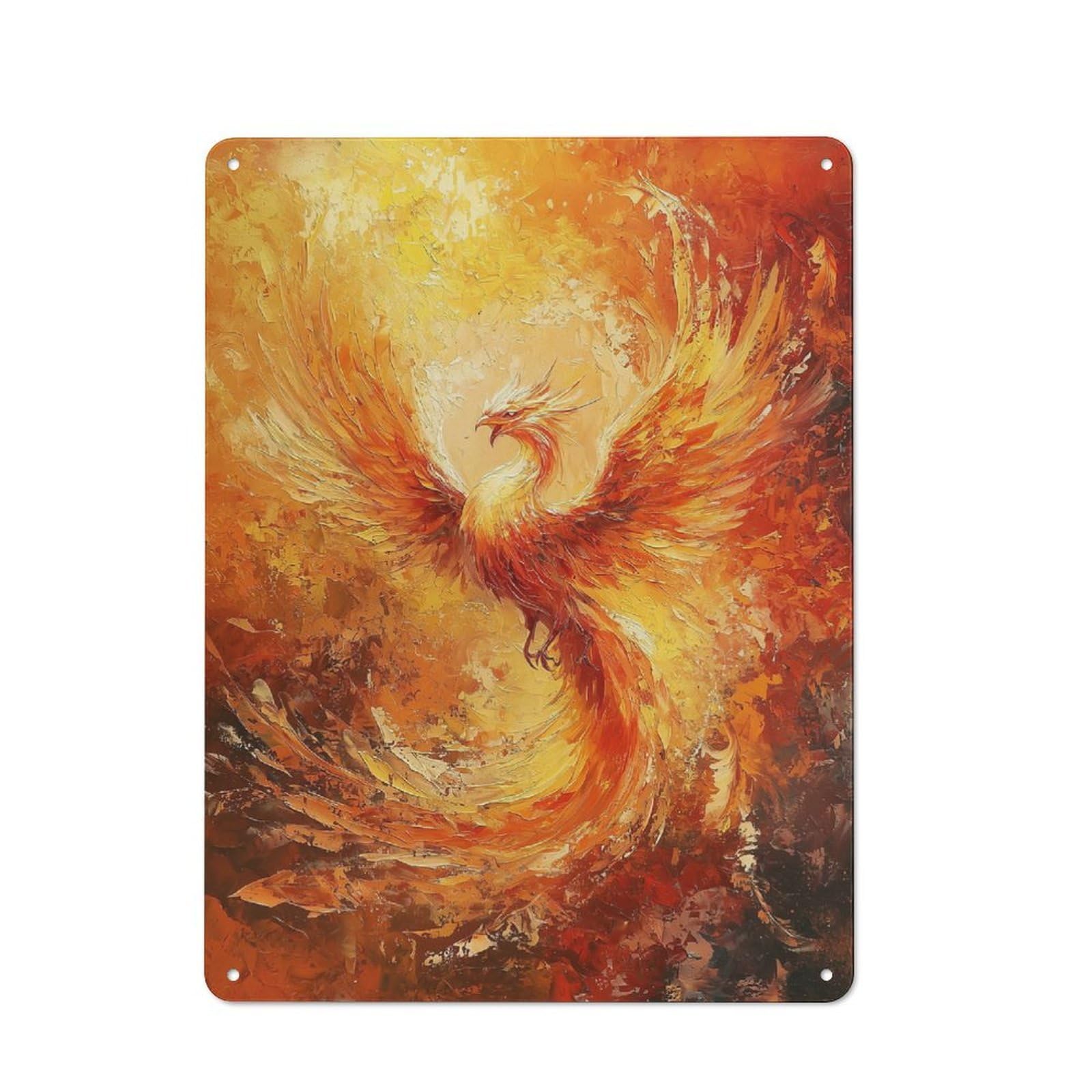 Junmoney Phoenix Rising Metal Sign 40X30cm With For Pub Or Café, Retro Decor, For Cooler-Month Interiors With Retro Character