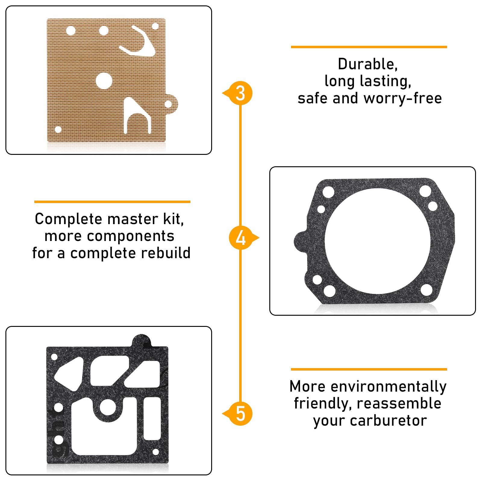 Kit Membrana Carburatore Walbro Poulan Sears 285 305 335 336 365 2700 2800 3000 3100 3300 3350 3500 3600 Chainsaw Walbro Hda49 Carb Kit Di 26149 Dahua Full Color - Foto 7