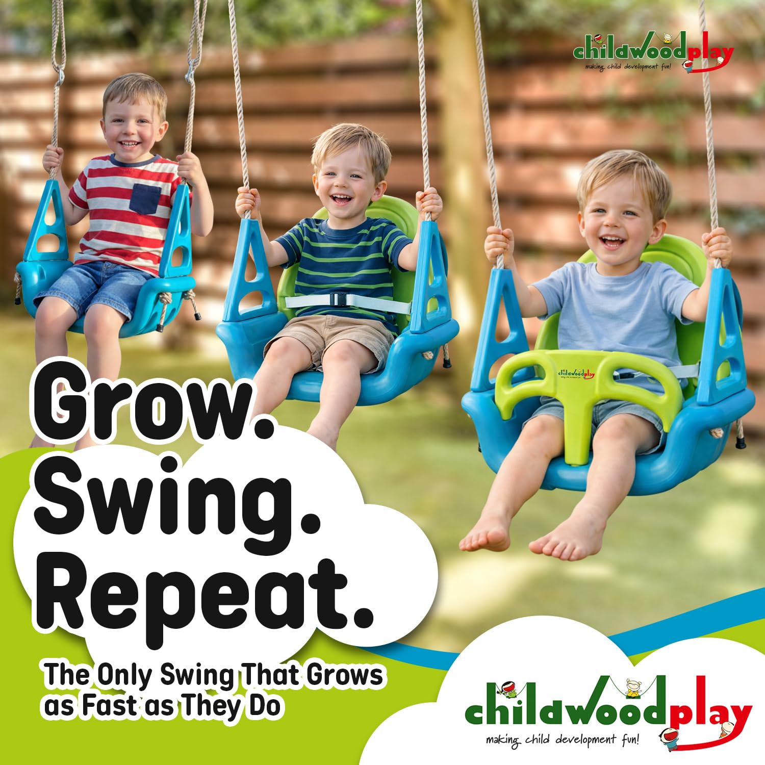 3 in 1 Toddler Swing Seat Attachment with Safety Strap for Children from 9 Months to 10yrs - Image 6