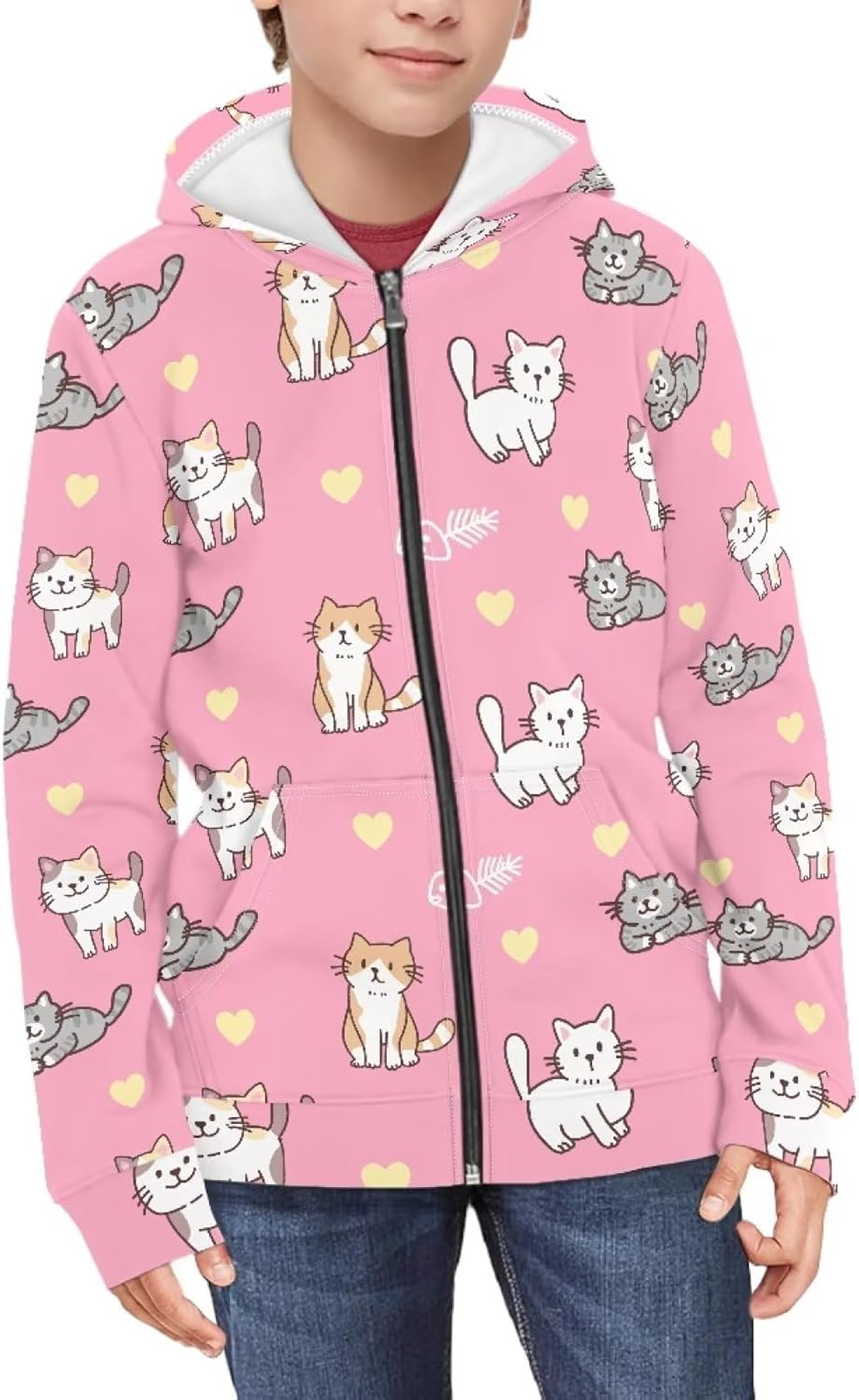 Girls Zip Up Hoodie with Pockets Party Daily Comfort Soft Floral Graphic Cute Hoodies - Image 5