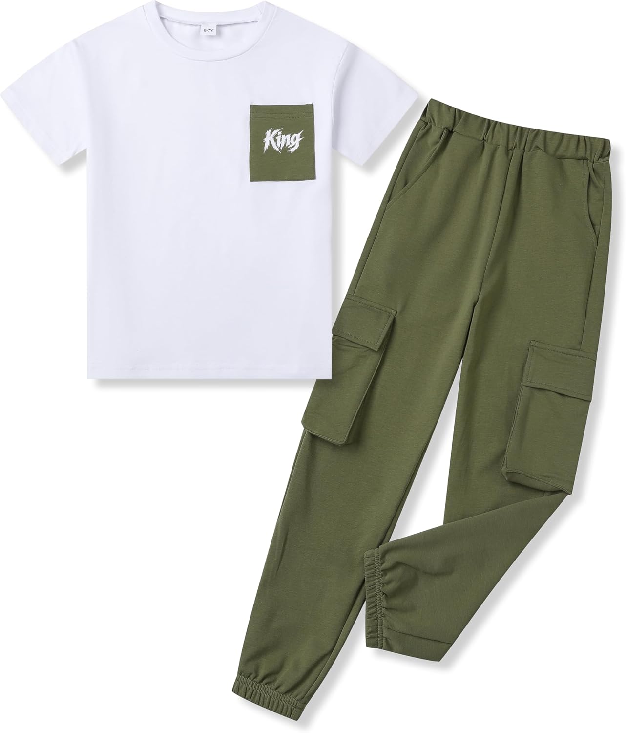 Boys Clothes Two Piece Short Sleeves T-Shirt & Fashion Pants Spring Outfits Summer Clothes Sets Size 6-12 Years
