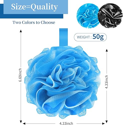 Miniatura 2 de FARMOGA Esponja de esponja de baño, esponja de ducha, esponja de malla exfoliante, puf de ducha, esponjas de baño para mujeres y hombres, accesorios