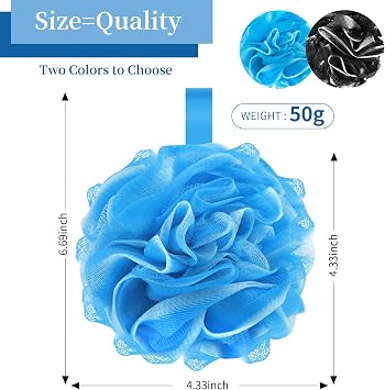 FARMOGA Bath Loofah Sponge Back Scrubber Shower Sponge Soft Mesh Exfoliator Pouf Shower Ball Bath Sponges for Women and Men Bath Accessories