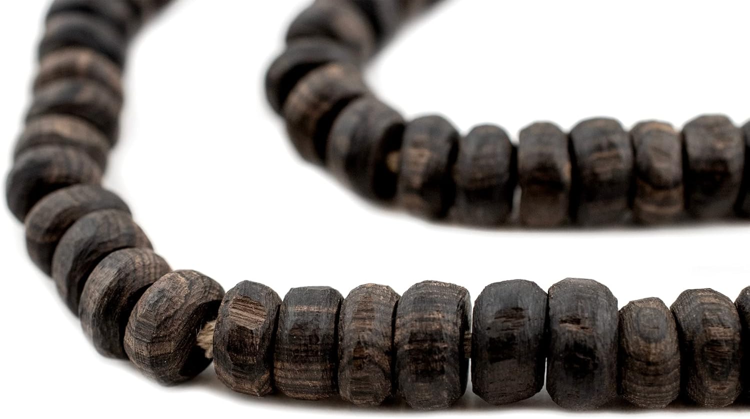 The Bead Chest Rondelle Ebony Mali Prayer Beads (10mm)