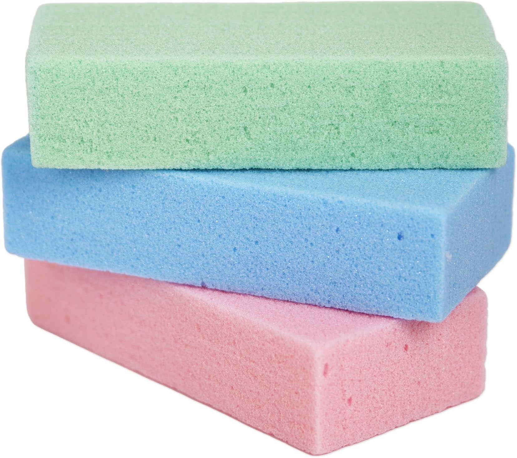 Perfect Feet Pumice Buffing Pad Sponge Scrub Bar Block for Removing Callus & Smoothing Dry Skin (Large, Quantity: 3 Pieces)