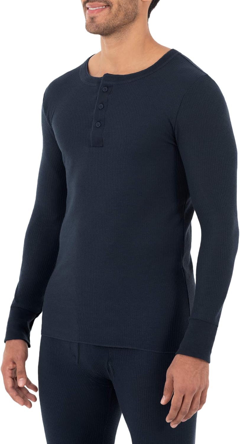 Fruit of the Loom Men's Classic Midweight Waffle Thermal Henley Top - Image 2