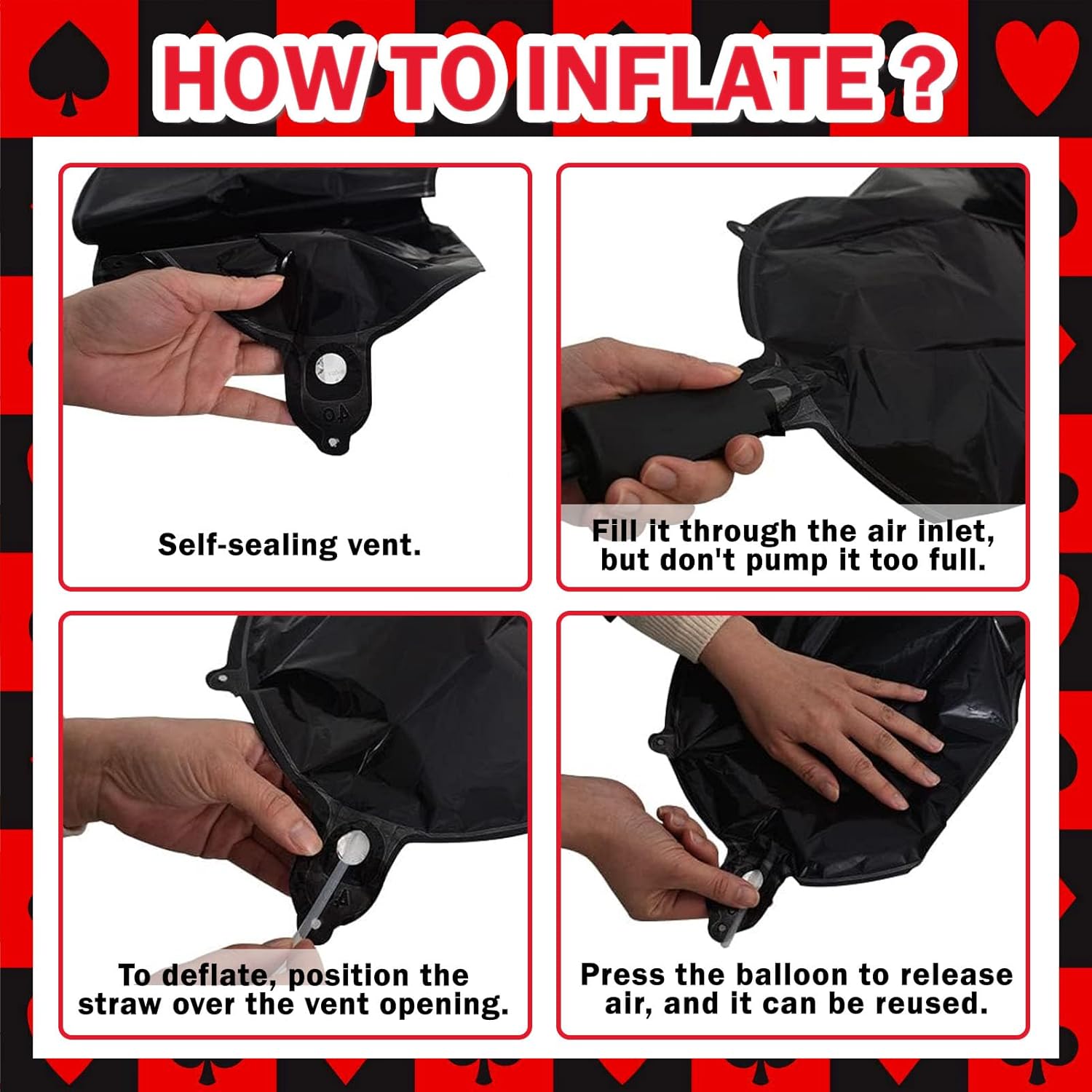 Casino Theme Party Decorations Las Vegas Poker Night Birthday Decorations Set, Aluminium Foil Happy Birthday Banner, Dice, Chips, Poker Signs, Latex Balloons - Image 5