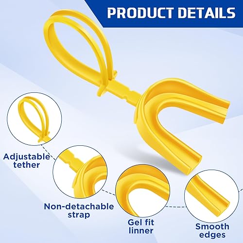 Vista 24 de Dunzy Protector bucal deportivo con correa, 10 unidades, sin ebullición, para adultos y jóvenes, protector bucal para boxeo, baloncesto, lacrosse