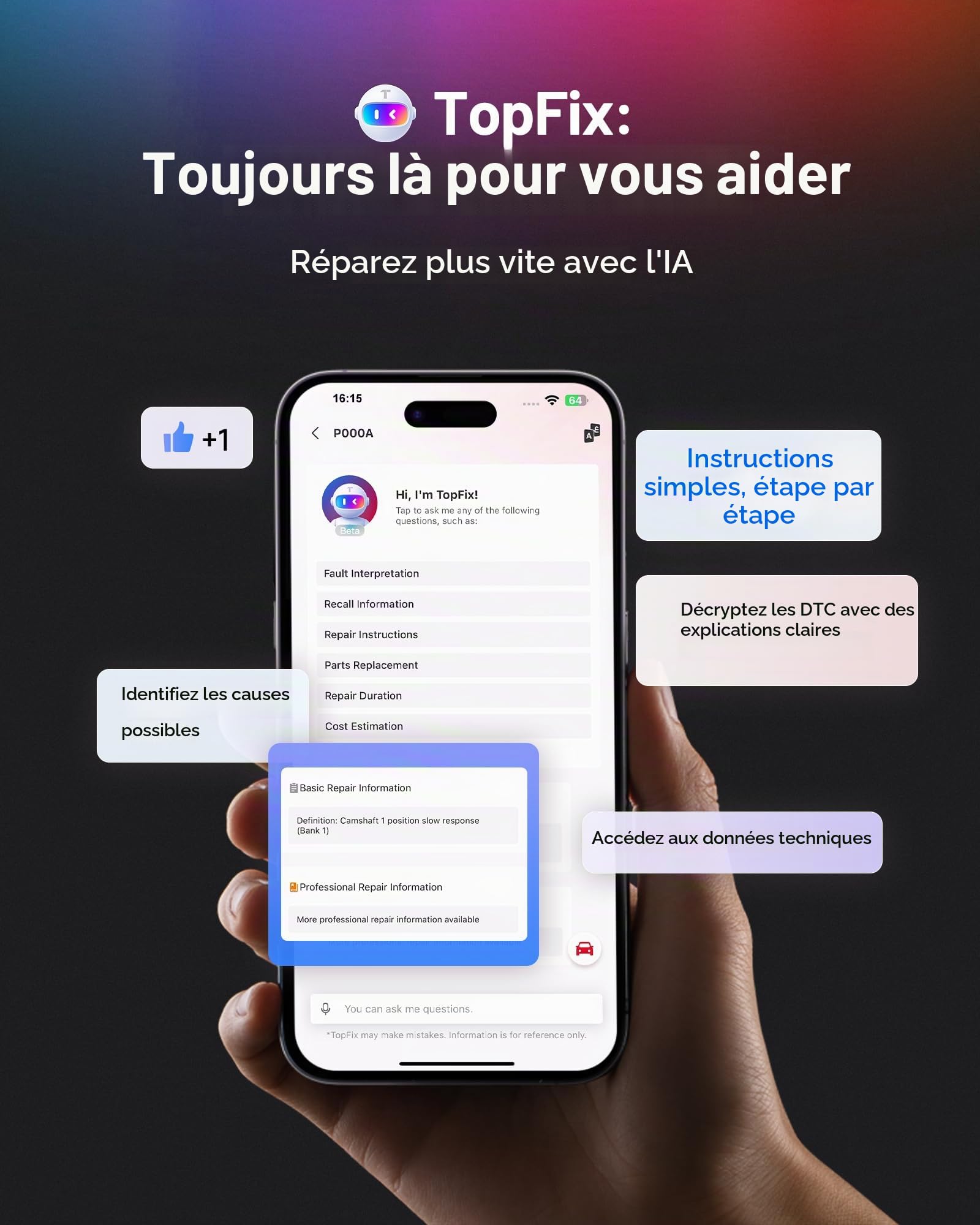 TOPDON TopScan Lite Valise Diagnostic Auto, avec Contrôle Bidirectionnel