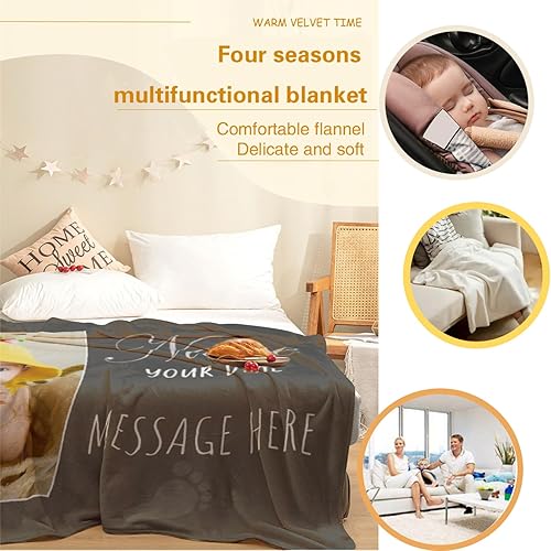 Miniatura 4 de Manta de bebé personalizada, manta personalizada con nombre, regalo de cumpleaños para bebé, manta de recuerdo de bebé, manta de felpa con fotos