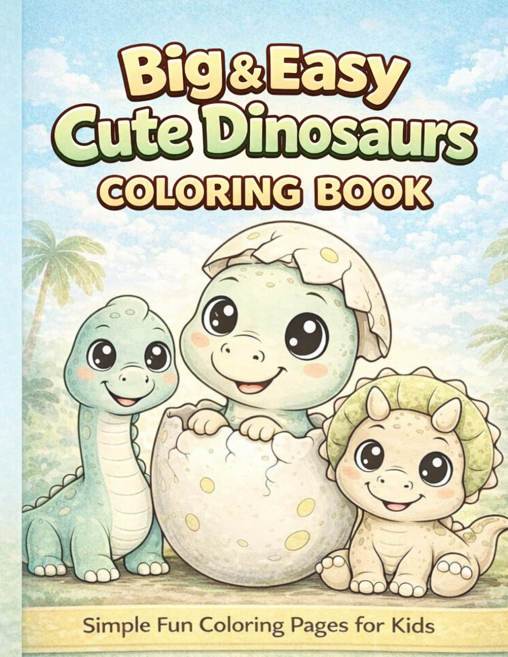 Big & Easy Cute Dinosaurs: A Fun & Simple Coloring Book for Kids (The Big & Easy Collection)