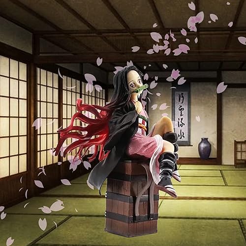 Miniatura 5 de NINJAMO Nezuko Kamado con caja Prop Demon Anime Slayer forma humana linda figura coleccionable