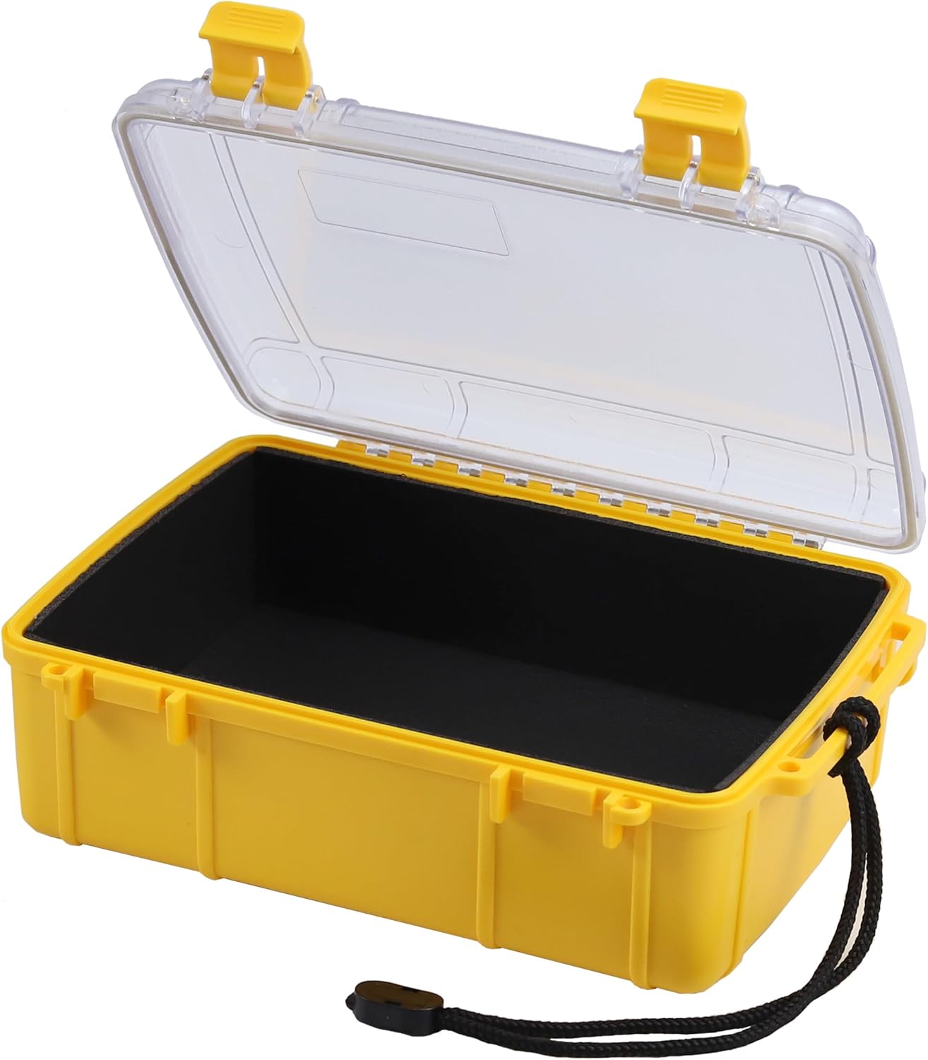 Hlotmeky Waterproof Dry Box for Kayak & Boat - Large Floating Storage Container with Clear Lid, Foam Padding & Lanyard, 8.7x6.3x3"