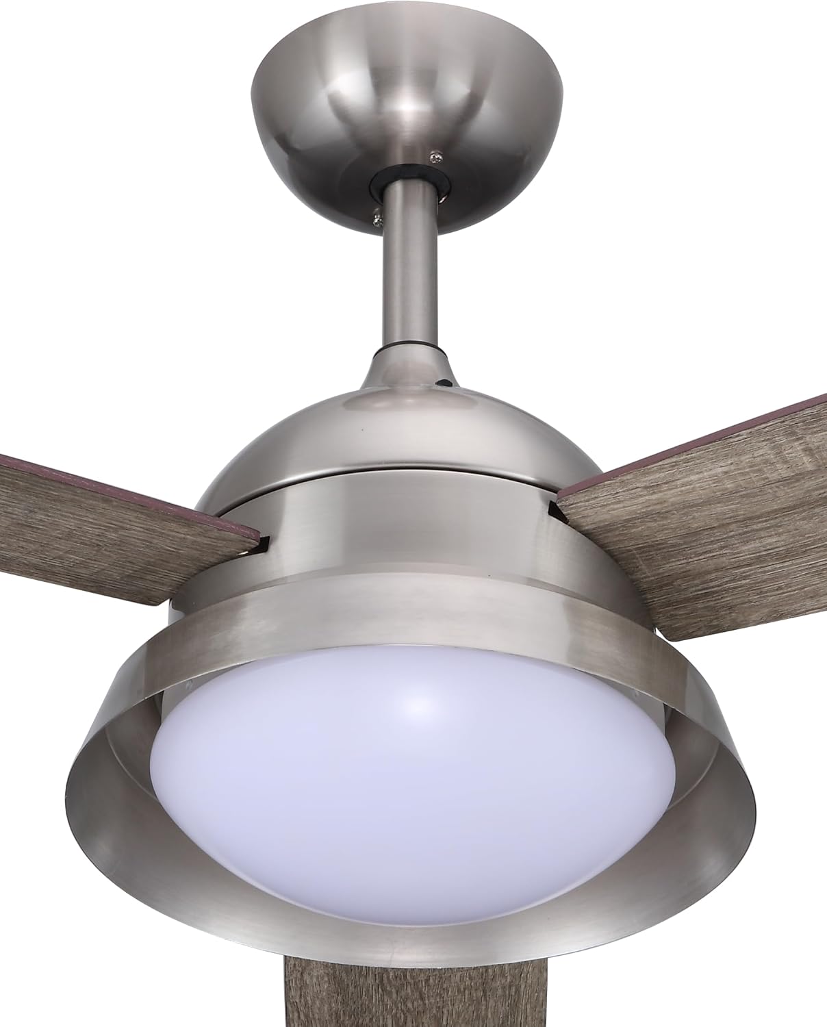 Good Housekeeping 20096-BN Barnlight 52" Ceiling Fan with 3 Reversible Blades & Remote Control, Brushed Nickel