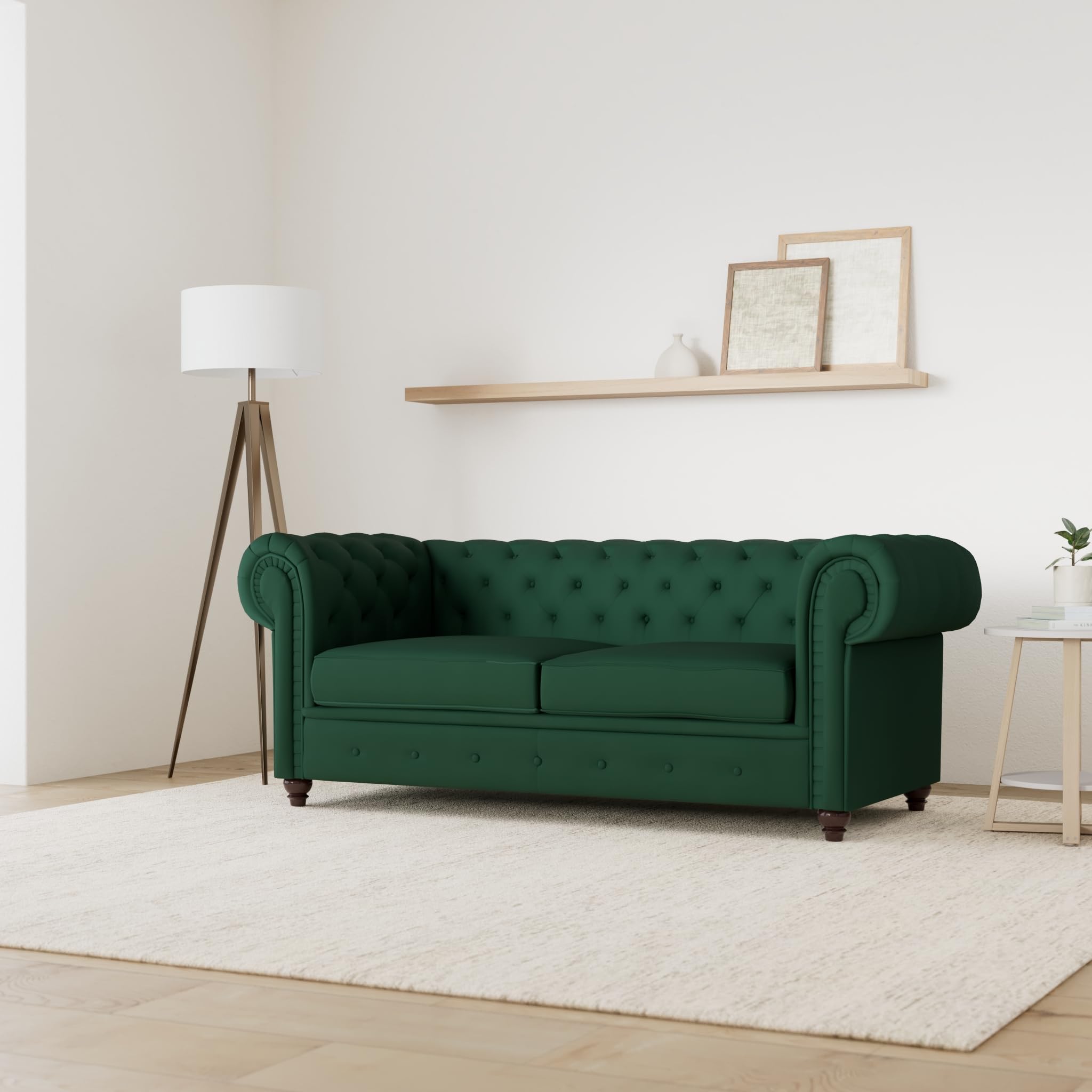 Sofnet - Sofa Chesterfield Asti 2-Sitzer (Dunkelgrün, Velvet 78)