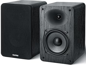 Saiyin 5.25" Woofer Passive Speaker, 50W x 2, 20mm Silk Dome Tweeter, 4 Ohm | Stereo Speakers with Enhanced Vocal Clarity, Passive Bookshelf Speakers for Home Audio, Receiver or Amplifier Required