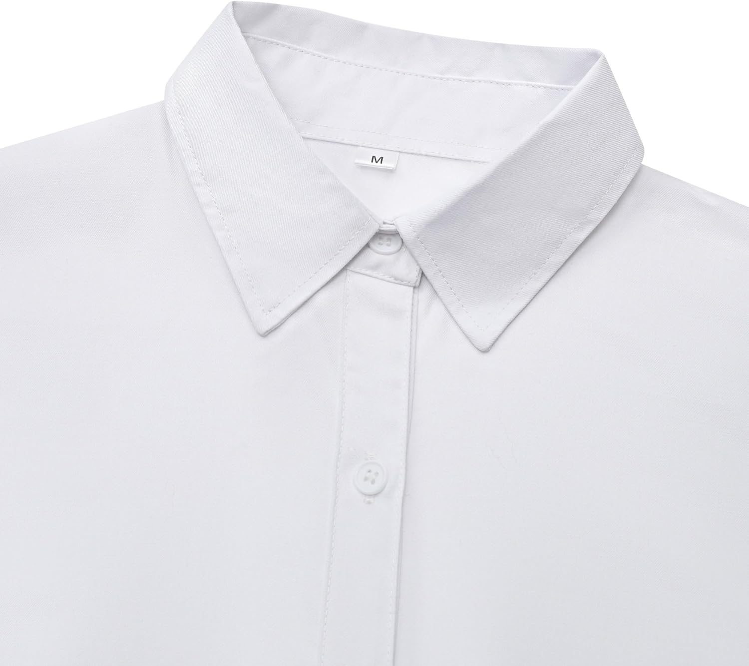 Womens Button Down Shirts Cotton Fitted Dress Shirts Long Sleeve Office Blouses Collared Tops - Image 2